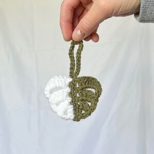 Variegated Monstera Leaf Keychain/Bag Charm